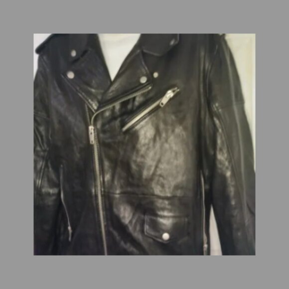 ZARA SHEEPSKIN LEATHER BIKER JACKET SIZE XXL - Picture 5 of 10